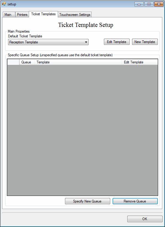 smartPrinter Default Ticket Template Setup