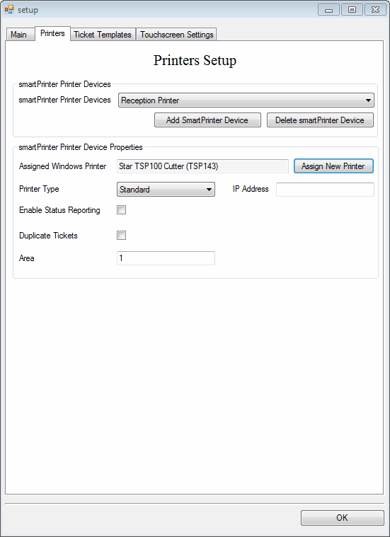 smartPrinter Device and Printer Setup