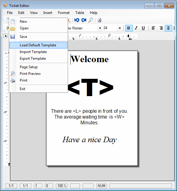 smartPrinter Ticket Editor